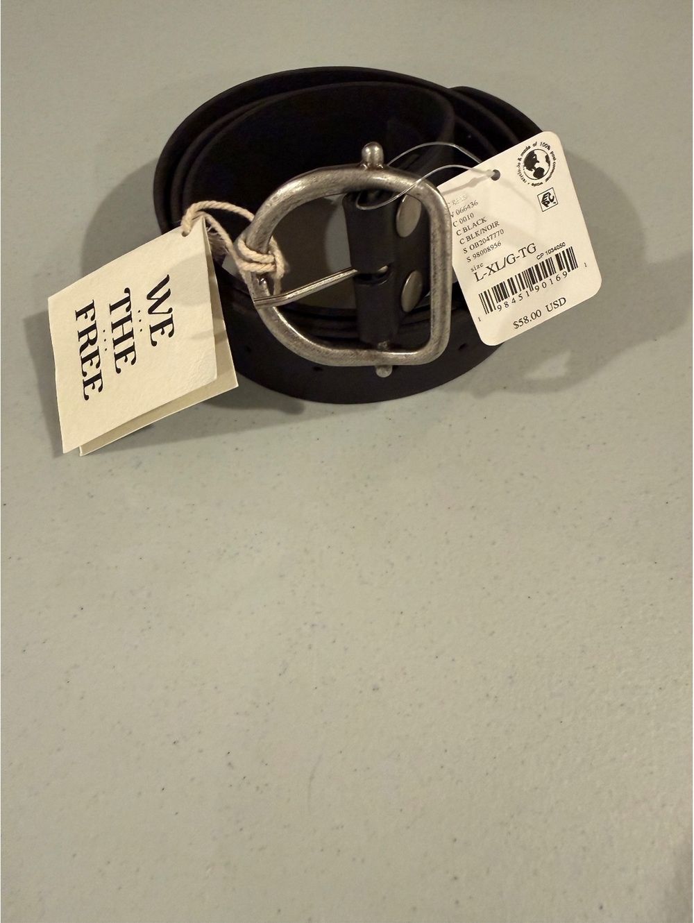WE THE FREE Free People Black leather belt